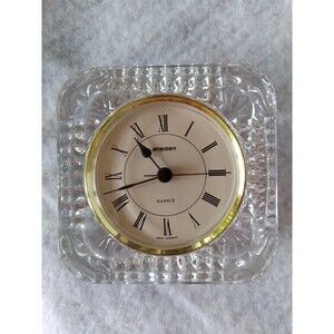 STAIGER Quartz Clock Desk/Mantel (French Lead Crystal) Made West Germany Vintage